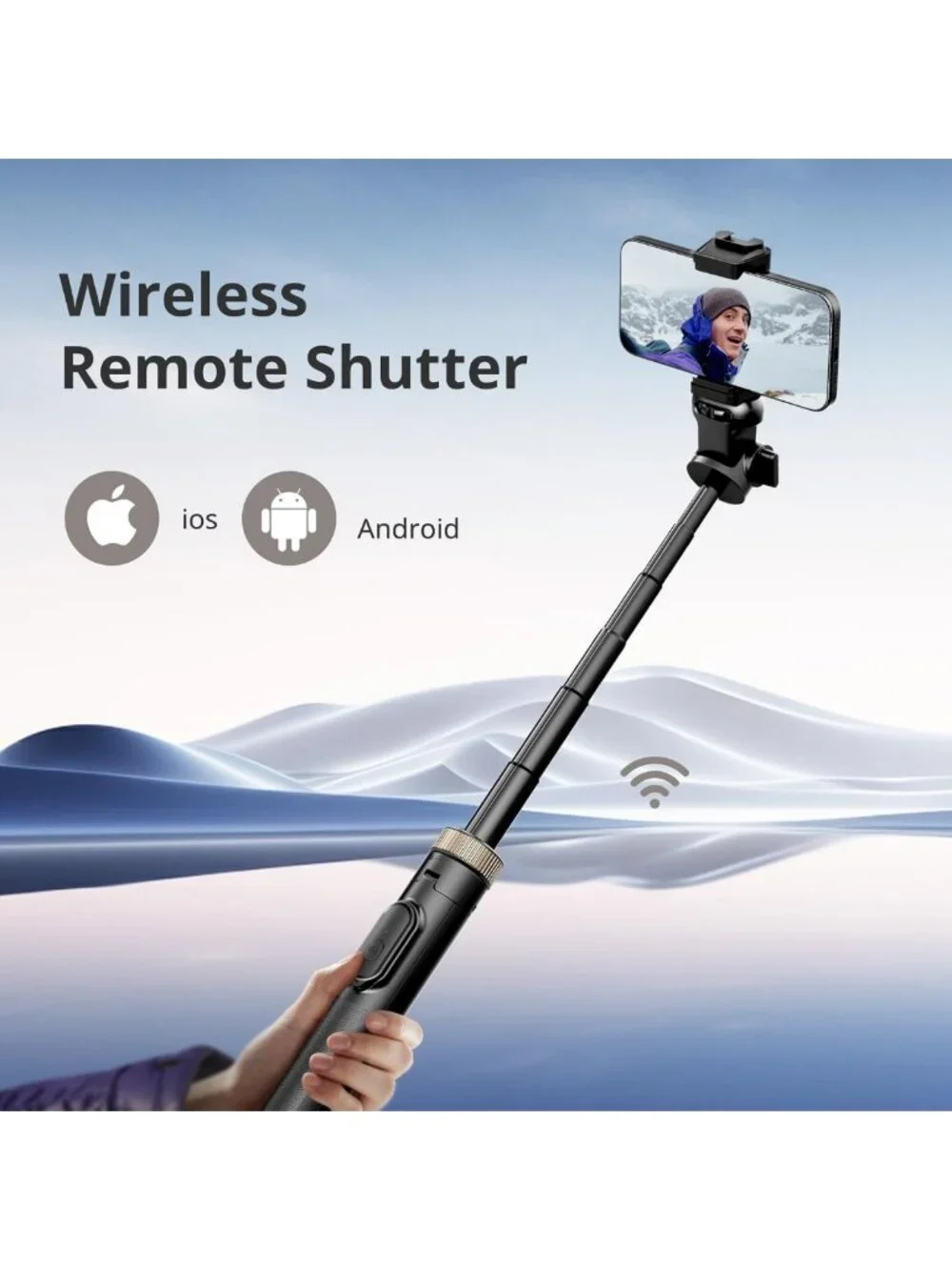 72” Extendable Tripod & Selfie Stick for All Smartphones, Detachable Phone
